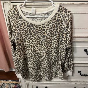 Leopard Waffle Knit Long Sleeve